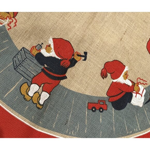 Vintage Gnome Tablecloth/Tree Skirt Stildukar Jute Sweden 41” x 41” - Picture 3 of 6